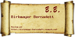 Birkmayer Bernadett névjegykártya